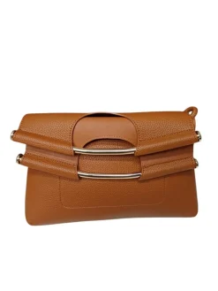 Borsa A Mano e a Tracolla donna “CristinaEffe” 4166 Collezione Primavera/Estate 2025 – Cuoio/ Nero / Panna