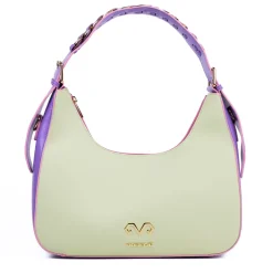 Borsa a spalla donna “Dubeliè” Livia Collezione Primavera/Estate 2025 con tracolla – Turchese/Pesca/Verde