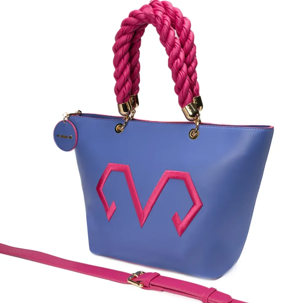 Borsa a spalla donna “Dubeliè” Eva Collezione Primavera/Estate 2025 con tracolla – Verde/Arancio/Viola