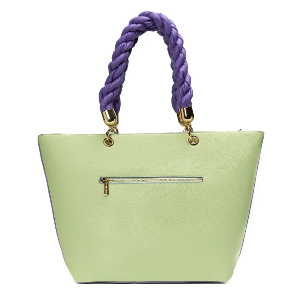 Borsa a spalla donna “Dubeliè” Eva Collezione Primavera/Estate 2025 con tracolla – Verde/Arancio/Viola