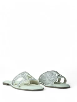 Ciabatte donna “Patrizia Pepe” PPJ284 Collezione Primavera /Estate 2025 – Bianco/Nero