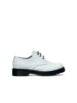 Mocassini donna “Simone Parisi Milano” DERBY Collezione Autunno/Inverno 2024/2025 Martellato – Bianco/Beige