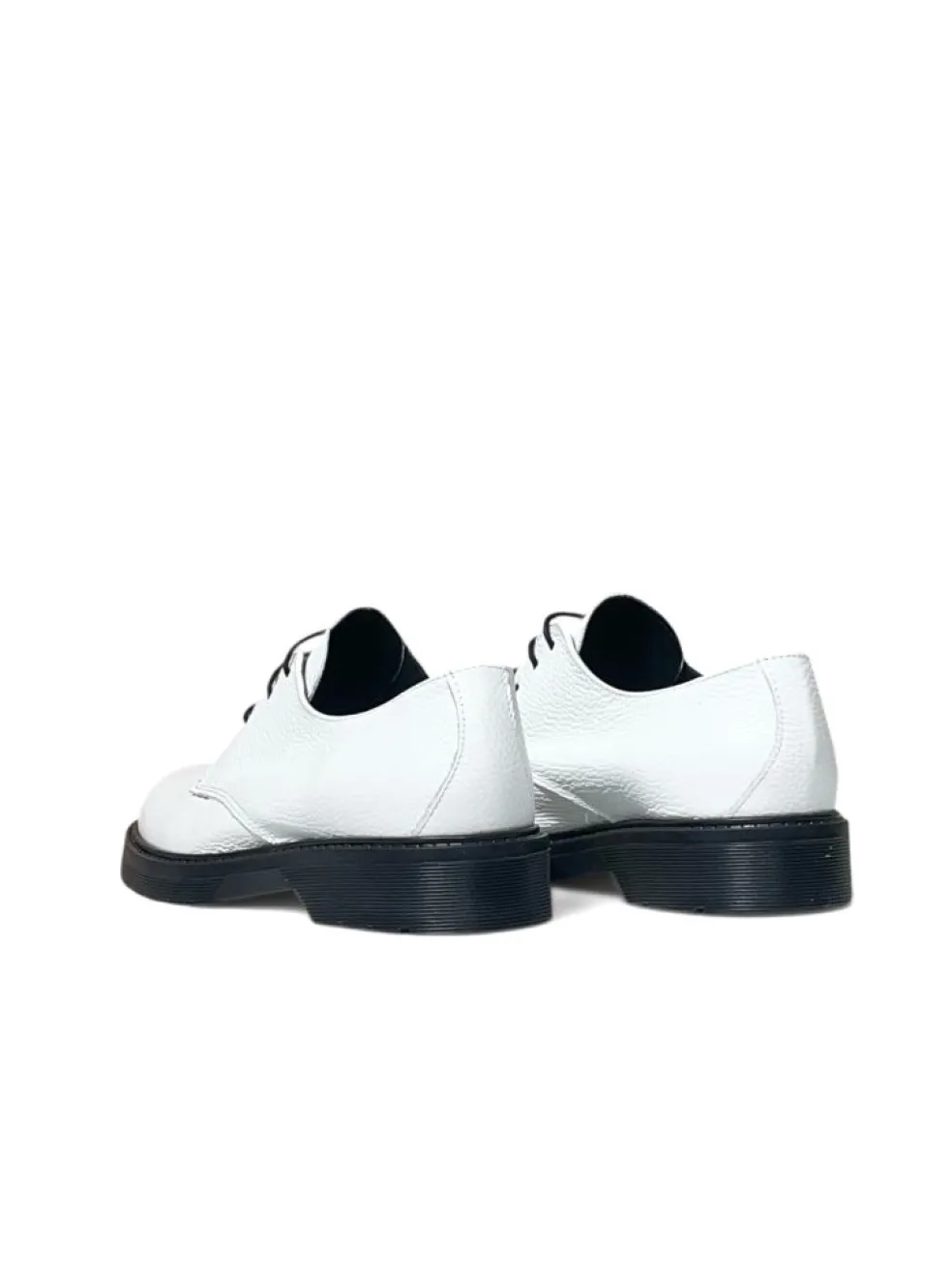Mocassini donna “Simone Parisi Milano” DERBY Collezione Autunno/Inverno 2024/2025 Martellato – Bianco/Beige