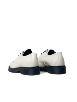Mocassini donna “Simone Parisi Milano” DERBY Collezione Autunno/Inverno 2024/2025 Martellato – Bianco/Beige