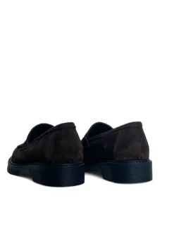 Mocassini Donna “Simone Parisi Milano” MOK-DOC Collezione Autunno/Inverno 2024/2025 Camoscio – Nero/Testa di moro