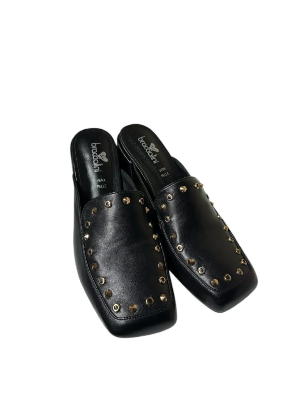 Sabot donna “Braccialini” BB60 Collezione Primavera/Estate 2025 con borchie – Nero/Bianco/Nude