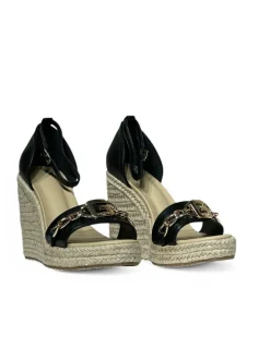 Sandali con zeppa donna “Gaelle Paris” GACAW00031 Collezione Primavera/Estate 2025 – Nero/Beige