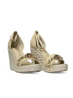 Sandali con zeppa donna “Gaelle Paris” GACAW00031 Collezione Primavera/Estate 2025 – Nero/Beige