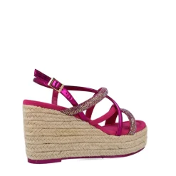 Sandali Con Zeppa donna “Menbur” 24890 Collezione Primavera/Estate 2025 – Verde/Fucsia/Nero