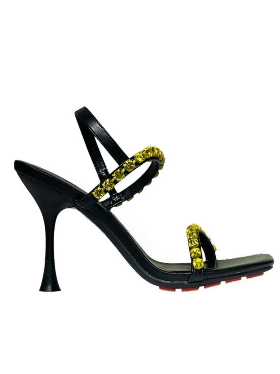 Sandali donna “Manufacture Dessai” VO584 Collezione Primavera/Estate 2025 – Nero e giallo/Nero e argento/Nero