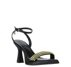 Sandali donna “Manufacture Dessai” VO599 Collezione Primavera/Estate 2025 – Nero e giallo/Nero e argento