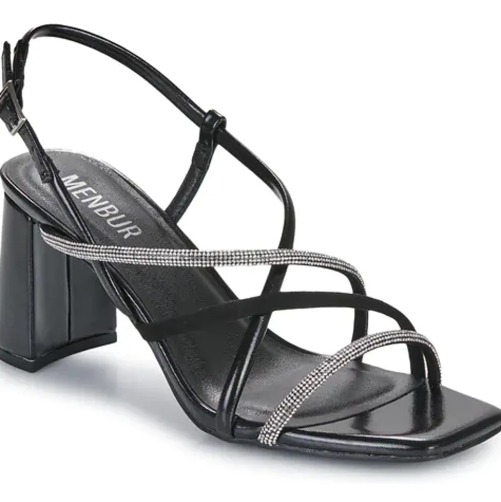 Sandali donna “Menbur” 24886 Collezione Primavera/Estate 2025 – Nero/Oro Rosa
