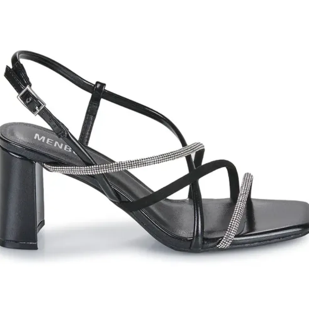 Sandali donna “Menbur” 24886 Collezione Primavera/Estate 2025 – Nero/Oro Rosa