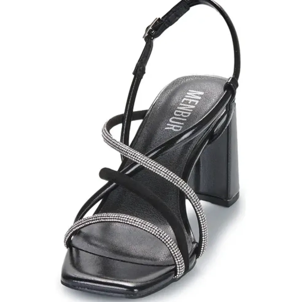 Sandali donna “Menbur” 24886 Collezione Primavera/Estate 2025 – Nero/Oro Rosa