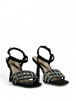 Sandali donna “Menbur” 23889 Collezione Primavera/Estate 2025 – Nero/Oro/Argento