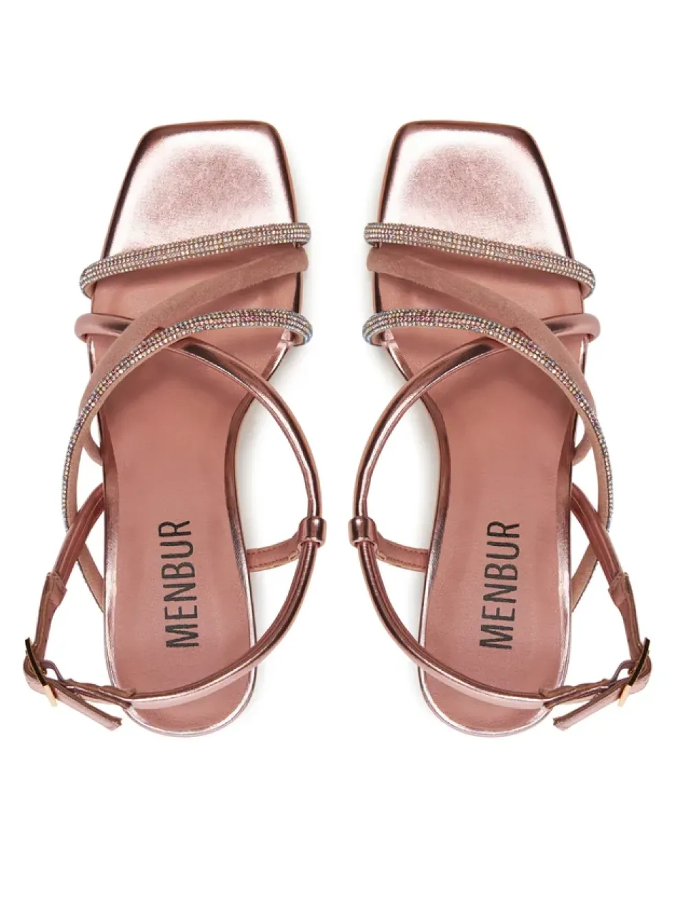 Sandali donna “Menbur” 24886 Collezione Primavera/Estate 2025 – Nero/Oro Rosa