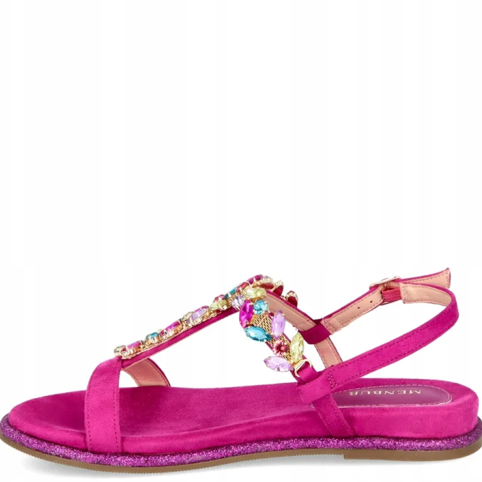 Sandali donna “Menbur” 24135 Collezione Primavera /Estate 2025 – Turchese/Nude/Fucsia