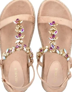Sandali donna “Menbur” 24135 Collezione Primavera /Estate 2025 – Turchese/Nude/Fucsia