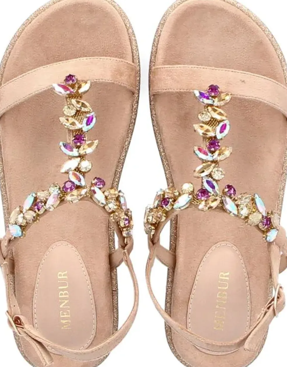 Sandali donna “Menbur” 24135 Collezione Primavera /Estate 2025 – Turchese/Nude/Fucsia