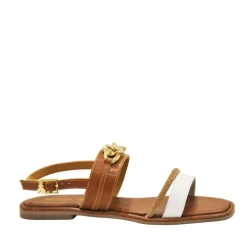 Sandali donna “Patrizia Pepe” PPJ283 Collezione Primavera /Estate 2025 – Bianco/Cuoio