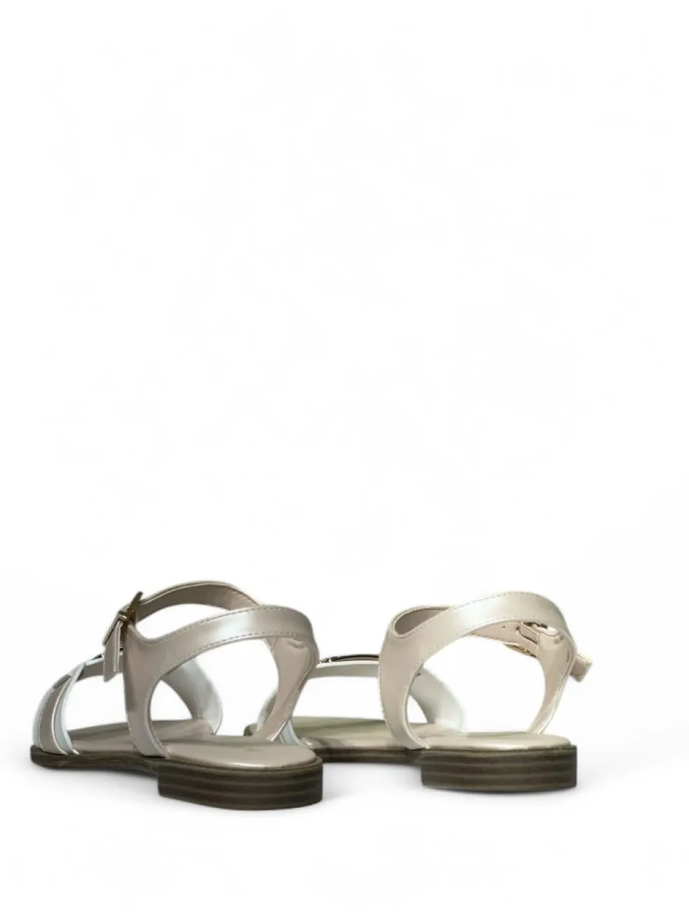 Sandali donna “Patrizia Pepe” PPJ292 Collezione Primavera /Estate 2025 – Bianco e argento/Bianco e cipria