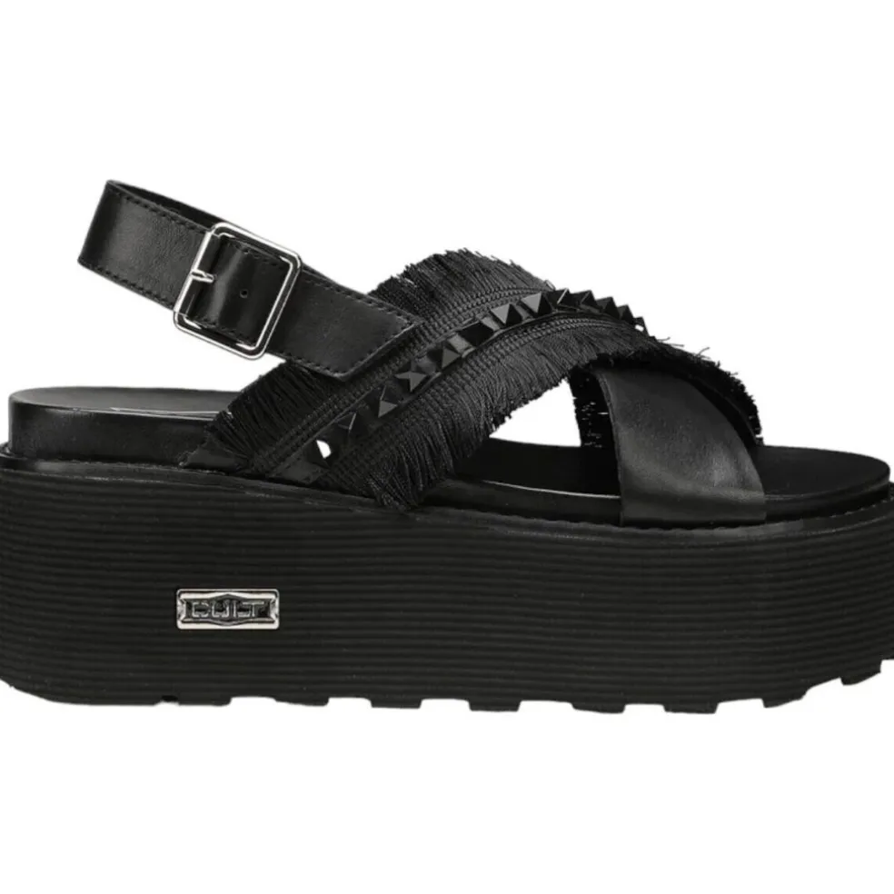 Sandali zeppa donna “Cult” CLW426300 Collezione Primavera/Estate 2025 – Nero