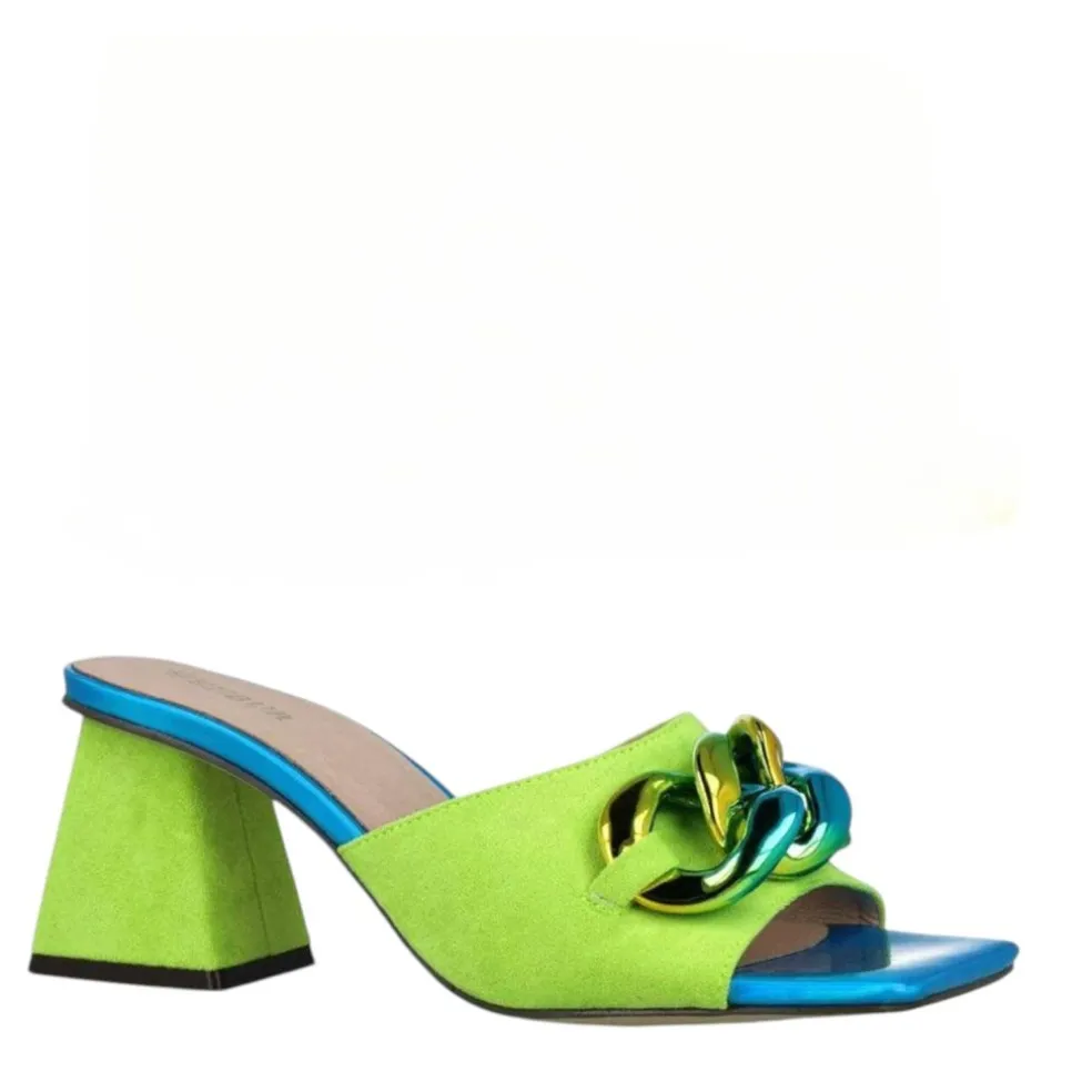 Scalzati donna “Menbur” 23997 Collezione Primavera/Estate 2025 – Borgogna e Celeste/Verde Lime e Celeste