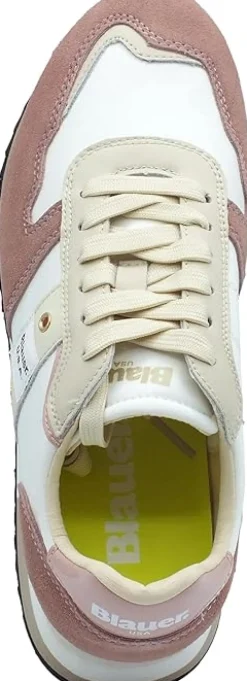 Sneakers donna “Blauer” MELROSE02 Collezione Primavera/Estate 2025 – Bianco e Rosa