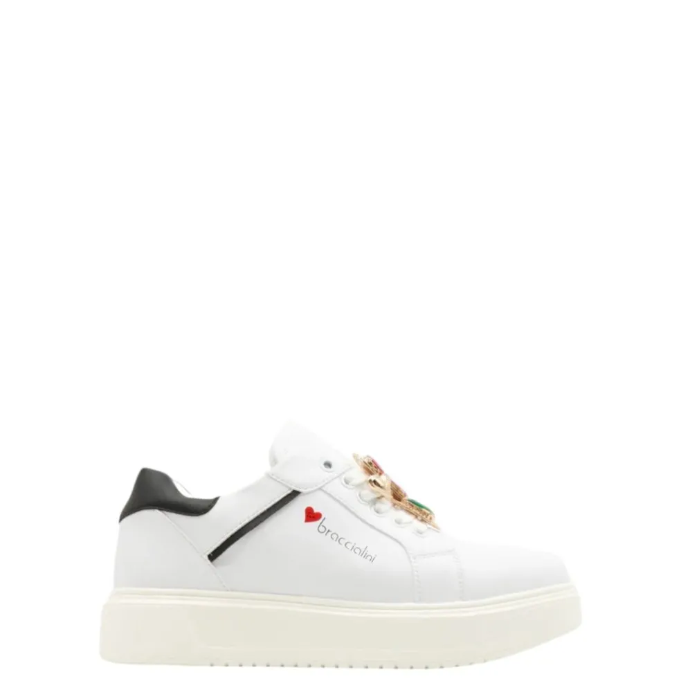Sneakers donna “Braccialini” BB103 Collezione Primavera/Estate 2025 – Bianco e nero