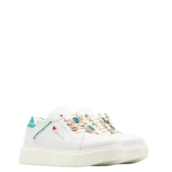 Sneakers donna “Braccialini” BB103 Collezione Primavera/Estate 2025 – Bianco e Turchese