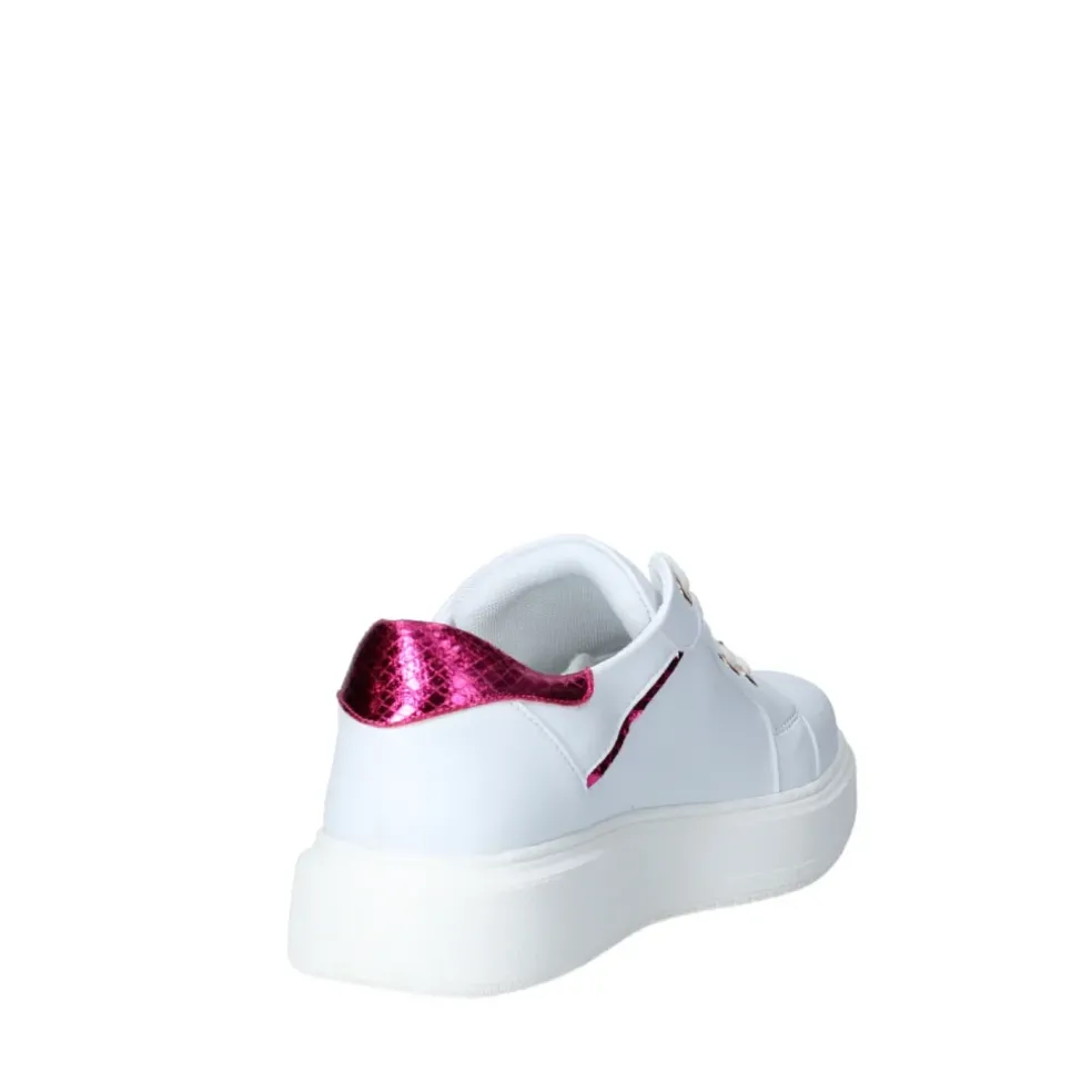 Sneakers donna “Braccialini” BB103 Collezione Primavera/Estate 2025 – Bianco e Fucsia