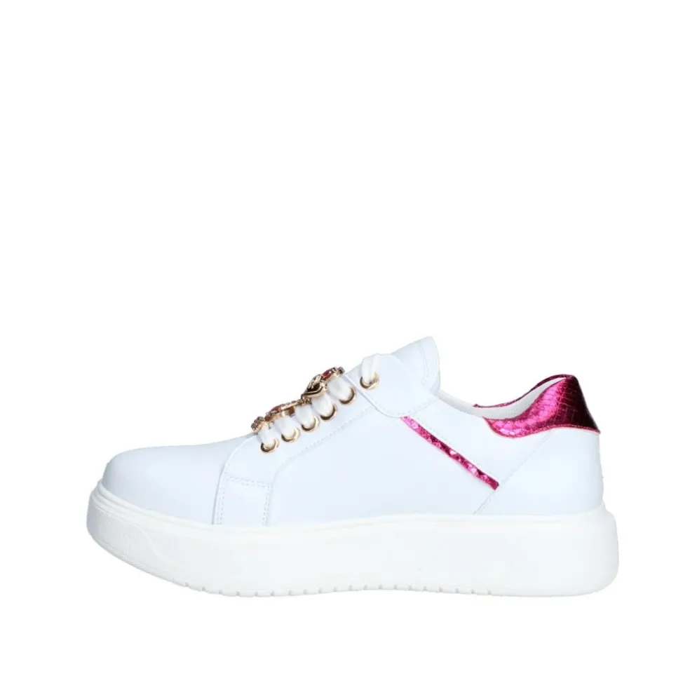 Sneakers donna “Braccialini” BB103 Collezione Primavera/Estate 2025 – Bianco e Fucsia