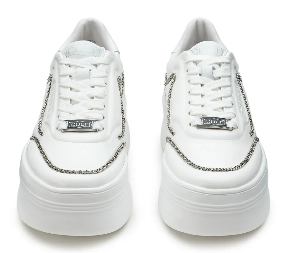 Sneakers donna “Cult” CLW396600/601 Collezione Primavera/Estate 2025 – Bianco argento/Nero