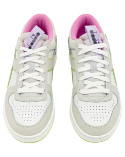 Sneakers donna “Diadora” Magic Basket Low Label Wn Collezione Primavera/Estate 2025 – Grigio Daiquiri Bianco Rosa Lilla