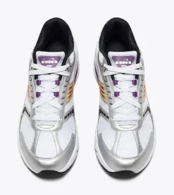 Sneakers donna “Diadora” Sao-Ko 280 Collezione Primavera/Estate 2025 – Bianco Nero Viola Giallo Argento/Perla Marina