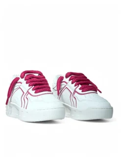 Sneakers donna “Gaelle Paris” GACAW00051 Collezione Primavera/Estate 2025 – Bianco e fucsia fluo