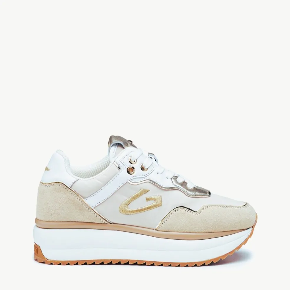Sneakers donna “Guardiani” AGW131000 Collezione Primavera/Estate 2025 – Bianco Multi/Sabbia