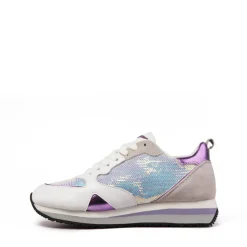 Sneakers donna “Guardiani” AGW350002 Collezione Primavera/Estate 2025 Paillettes – Bianco e Lilla Multi