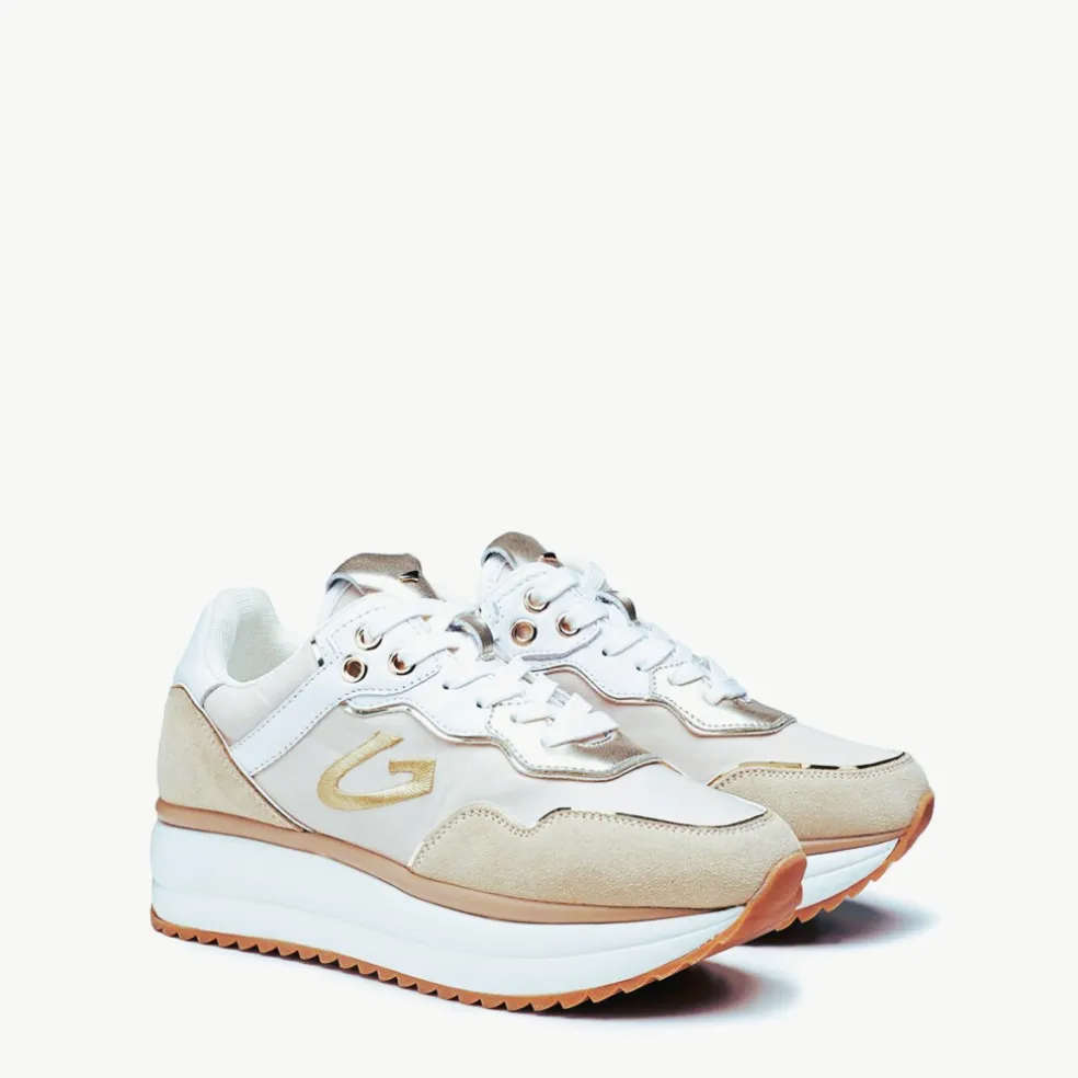 Sneakers donna “Guardiani” AGW131000 Collezione Primavera/Estate 2025 – Bianco Multi/Sabbia