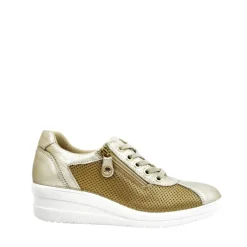 Sneakers Donna “Imac” 555590 Collezione Primavera/Estate 2025 – Avorio e Oro/Blu