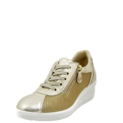Sneakers Donna “Imac” 555590 Collezione Primavera/Estate 2025 – Avorio e Oro/Blu