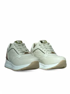 Sneakers donna “Laura Biagiotti” 8404 Collezione Primavera/Estate 2025 – Beige/Bianco e blu