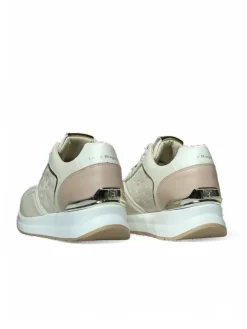 Sneakers donna “Laura Biagiotti” 8404 Collezione Primavera/Estate 2025 – Beige/Bianco e blu