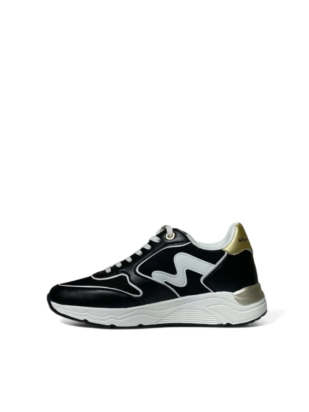Sneakers donna “Manila Grace” MGRUN V.107 Collezione Autunno/Inverno 2024/2025 – Nero bianco e oro