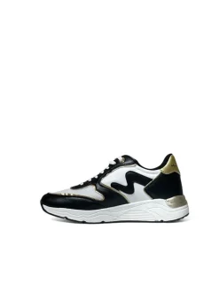 Sneakers donna “Manila Grace” MGRUN V.101 Collezione Autunno/Inverno 2024/2025 – Nero bianco e oro