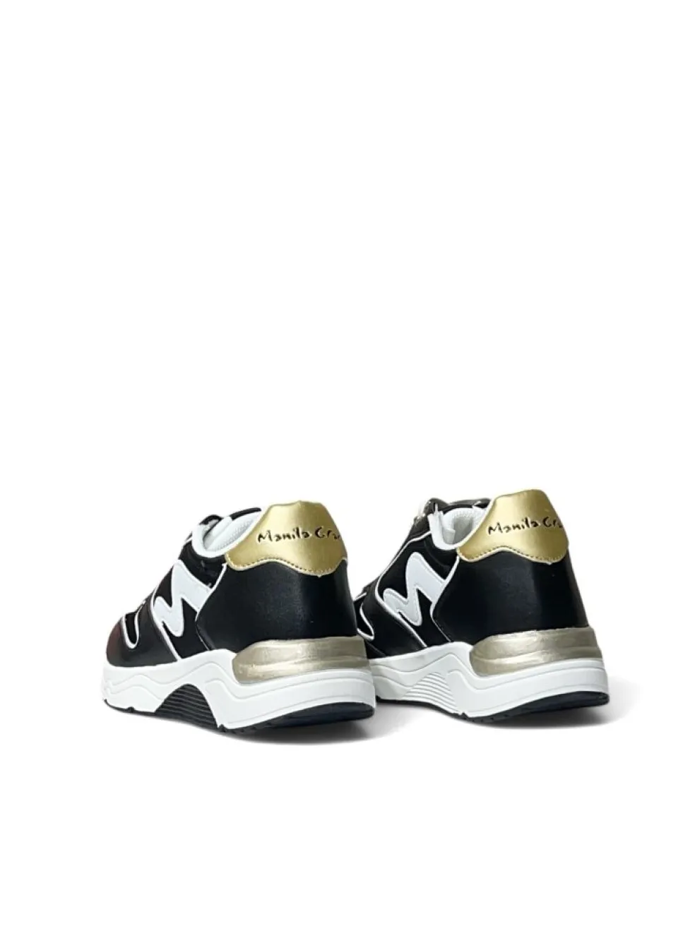 Sneakers donna “Manila Grace” MGRUN V.107 Collezione Autunno/Inverno 2024/2025 – Nero bianco e oro