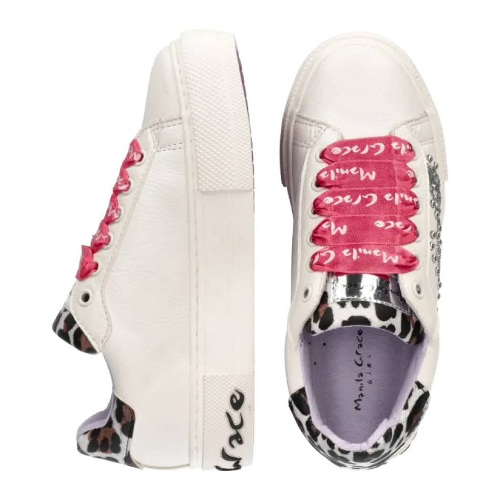 Sneakers donna “Manila Grace” 60105 Collezione Primavera/Estate 2025 – Bianco nero e Argento/Bianco fucsia e nero