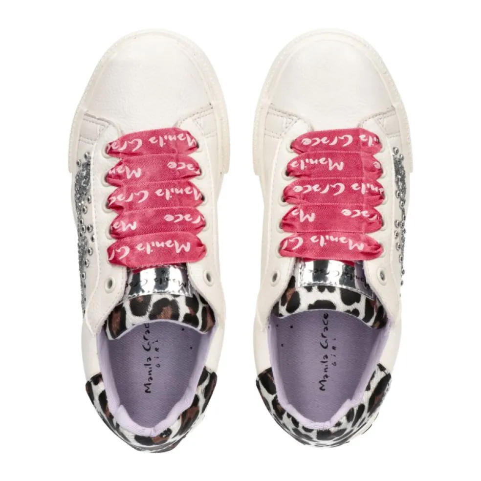 Sneakers donna “Manila Grace” 60105 Collezione Primavera/Estate 2025 – Bianco nero e Argento/Bianco fucsia e nero