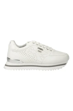 Sneakers donna “Patrizia Pepe” PPJ265 Collezione Primavera /Estate 2025 – Bianco e argento/Bianco e oro