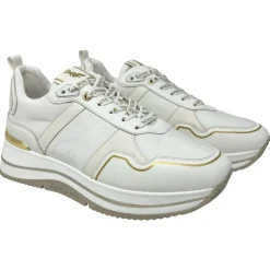 Sneakers donna “Patrizia Pepe” PPJ270 Collezione Primavera /Estate 2025 – Bianco e oro/beige e oro